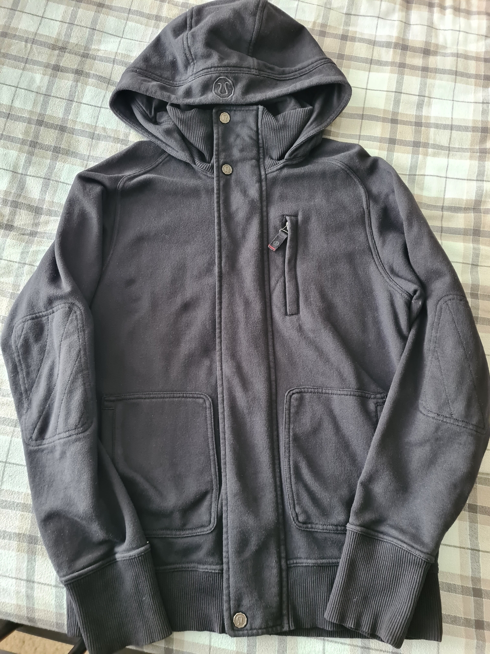 lululemon athletica Men's Zip-Up Hooded Sweater Jacket - Black Hoodie
